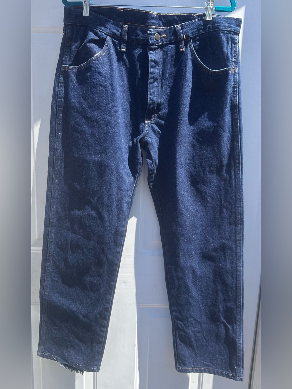 Rustler Men's Straight-Leg Dark Blue Jeans